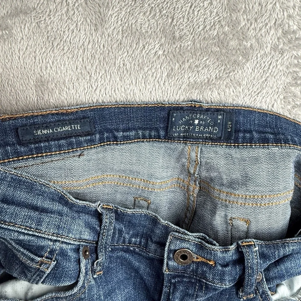 Lucky Brand Sienna Cigarette Jeans Womens‎ 6 Dark Wash Y2K Skinny Whiskers